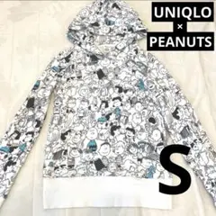 UNIQLO スヌーピー 総柄プルオーバーパーカー（長袖）フード付きスウェット