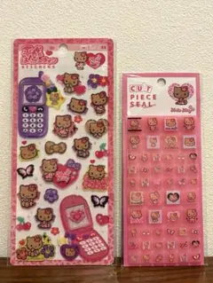 日焼けキティ 平成はっぴーフォン タイルシール カットピースシール サンリオ