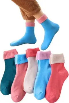 靴下 レディース 温かい 5足セット 春秋冬 ソックス かわいい カラフル