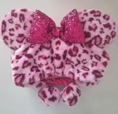 【新品】東京ディズニーランド　ミニー　ファンキャップ　ヒョウ柄　ピンク