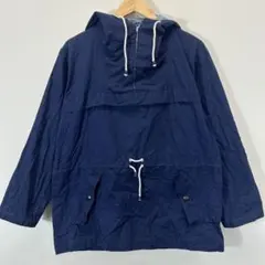 90s 古着 ナイロンアノラック パーカー ネイビー 軽量