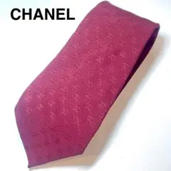 シャネル ネクタイ 赤 ココマーク 総柄 メンズ ビジネス フォーマル