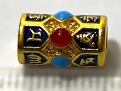 【天珠】427　珐琅彩六字转运珠圆珠桶珠　赤