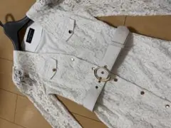 リトルミストレスレースひざ丈ワンピース(ベルト付き)UK8