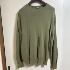 UNIQLO U 3Dクルーネックセーター XXL オリーブ