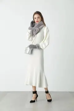 ピンキー＆ダイアンカーディガン付リブニットワンピース