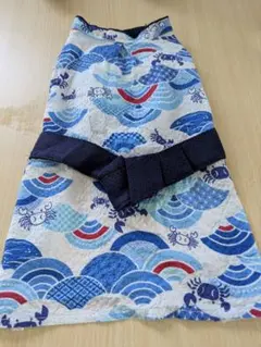 【ビーグル犬さん専用】青と白の波模様浴衣