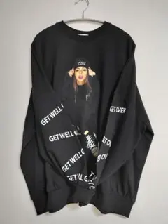 韓国　レディース　GET WELL オーバーサイズスウェット ブラック