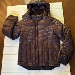 ブラウン フード付き ダウンジャケット