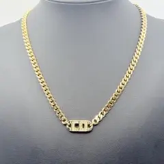 Dior ディオール ネックレス 喜平 CDロゴ ライトストーン ゴールド