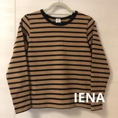 IENAイエナ☆ボーダープルオーバー カットソー コットン ブラウン