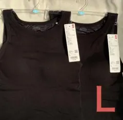 【新品】ユニクロ 極暖 ヒートテック リブ ブラタンクトップ L 黒 2枚