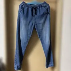 ダークブルー イージーパンツ ゴムウエスト