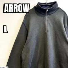 【ARROW】ハーフジップトレーナー　カーキ　オリーブ　L　海外古着　USAのサムネイル