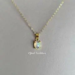 上品♡ オパール　ネックレス　18KGP エチオピア産　ローズカット　天然石