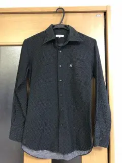 GUILD PRIME 黒ドット柄シャツ 38