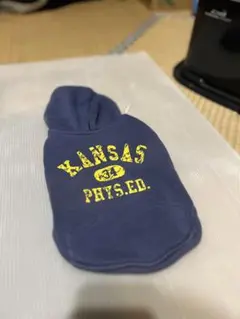 犬服　ペット服　ブルー　Mサイズ　フード付き