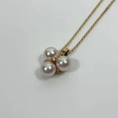 ミキモト K18WG ベビーパール ダイヤ ネックレス 3珠 MIKIMOTO - メルカリ