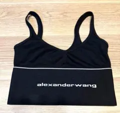 激レアalexanderwang スポーツブラ 黒 alexanderwang アレキサンダーワング リブジャージー ロゴ エラ