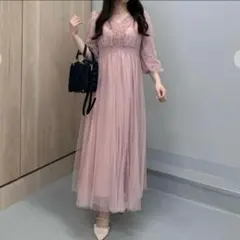 【新品未使用 タグ付け】 LILLIAN CARAT チュールフリルドレス