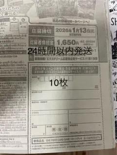 週間少年ジャンプ 4・5号 ワンピースカード スタートデッキ 応募券