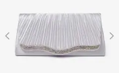 シルバー プリーツデザイン クラッチバッグ yj1b5511-11