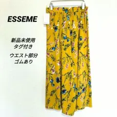 3033M【新品】エシーム　ガウチョパンツ　イージーパンツ　ゴム　花柄　ボトムス