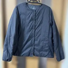 無印良品 軽量ダウン ノーカラー ジャケット 黒 XL