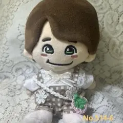 ちびぬい服　ブラウン系サロペットのセットいちごポシェット付きNo.514-6