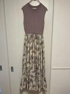 ノースリーブロングワンピース パープル