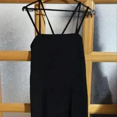 ブラック 黒 キャミワンピース ロングワンピース