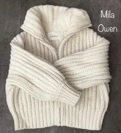 Mila Owen ビックカラーローゲージカウチンニット