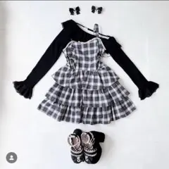 Ank Rouge サイドハートあきティアードワンピース インナーセット