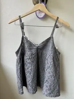 Auntie Rosa グレー レース キャミソール ビーズ装飾