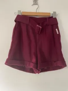 【LOVETOXIC】ワインレッド起毛ショートパンツ