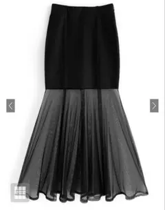【新品タグ付き】GRLグレイル　異素材チュールマーメイドスカートM【gm639】