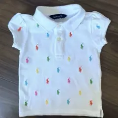 【良品】ラルフローレン　キッズ　ポロシャツ　90 半袖　ポニー　Polo 白系