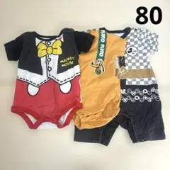 まとめ売り ベビー服 半袖ロンパース ディズニー ミッキー プルート 男の子80