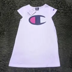 Champion ロゴ入り 半袖ワンピース 120cm 白 ホワイト