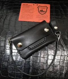 拘り 本格的 栃木レザー ミニチュア トラッカーウォレット 手縫い フルセット