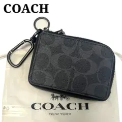 【未使用】COACH Lジップ キー ケース シグネチャー キャンバス