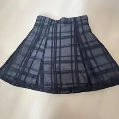 インパン裏地付きチェック柄フレアミニスカート[tu1028]Sサイズ