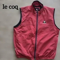 ルコック　ゴルフ　ベスト　裏地フリース　赤