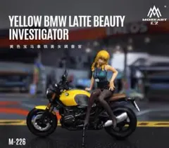 1/64 MoreArt オートバイ　バイクフィギュア　BMW LATTE 黄色