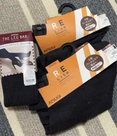 未使用　ATSUGI ブラックタイツ 3点セットm-l