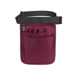 ナースポーチ ワインレッド 仕事用 ウエストポーチ 大容量 看護師 介護士