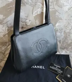 極極美品 ヴィンテージ CHANEL キャビアスキン デカココ ショルダーバッグ