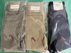刺繍ロゴ付きソックス3足セット タビオ 靴下屋