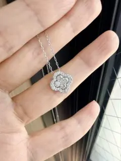 【新品】Ptダイヤモンド0.50ct 四つ葉クローバー ネックレス調整可