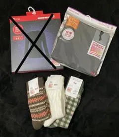 【ユニクロ】HEATTECH 極暖レギンス十分丈S靴下3点セット ヒートテック